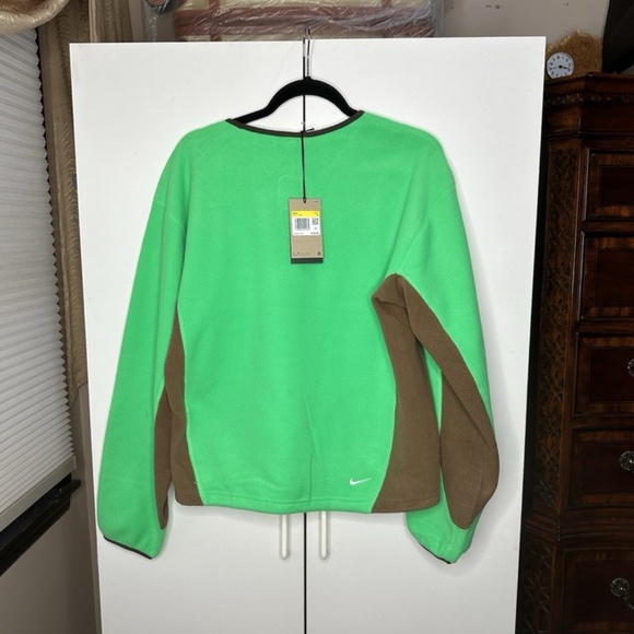 Nike ACG Wolf Tree Fleece Crewneck Sweatshirt Green/Brown HV1117–388 Mens Small - Picture 2 of 3